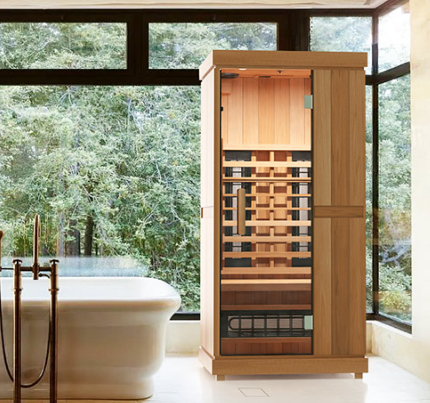 Finnmark FD-1 Full-Spectrum Infrared Sauna 1-Person Home Infrared Sauna, 38”W x 38”D x 78”H
