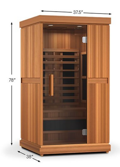 Finnmark FD-1 Full-Spectrum Infrared Sauna 1-Person Home Infrared Sauna, 38”W x 38”D x 78”H