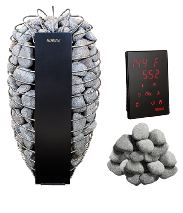 Harvia Spirit SP60E Pkg Spirit Series 6kW Sauna Heater Package, Black