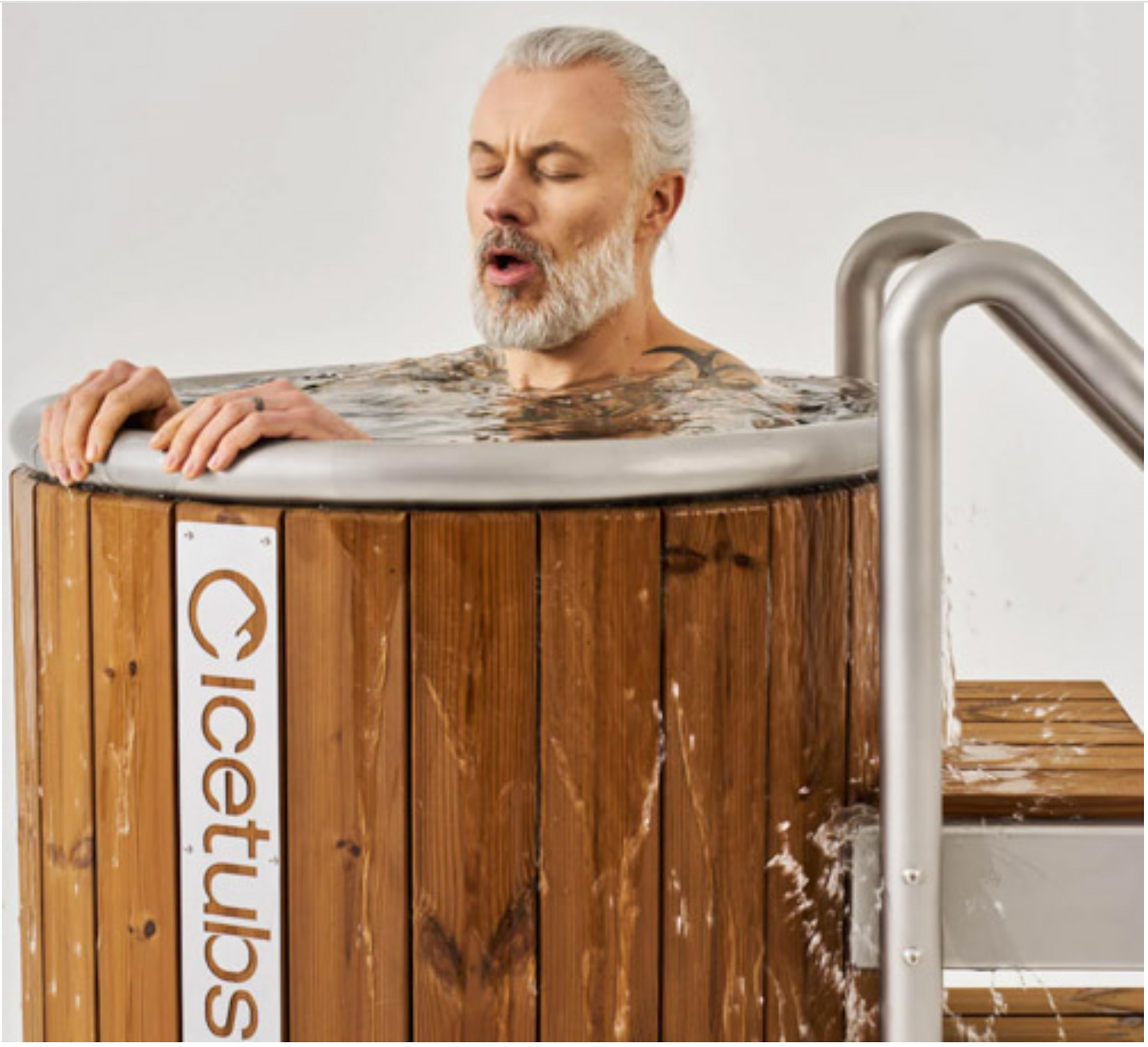Icetubs IceBarrel Immersion Tub, Thermowood & Stainless Cold Plunge, 53"L x 31"W x 47"H