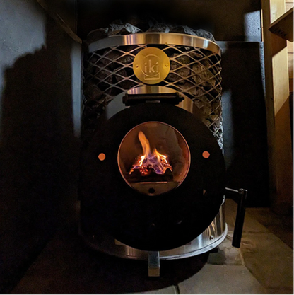 IKI Mini Pkg Wood-Burning Sauna Stove Package, 16.6kW