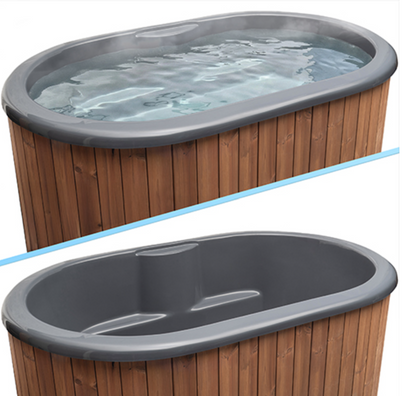 SaunaLife Model S2NC Package 2-Person Immersion Tub and Combination Water Chiller/Heater, Natural