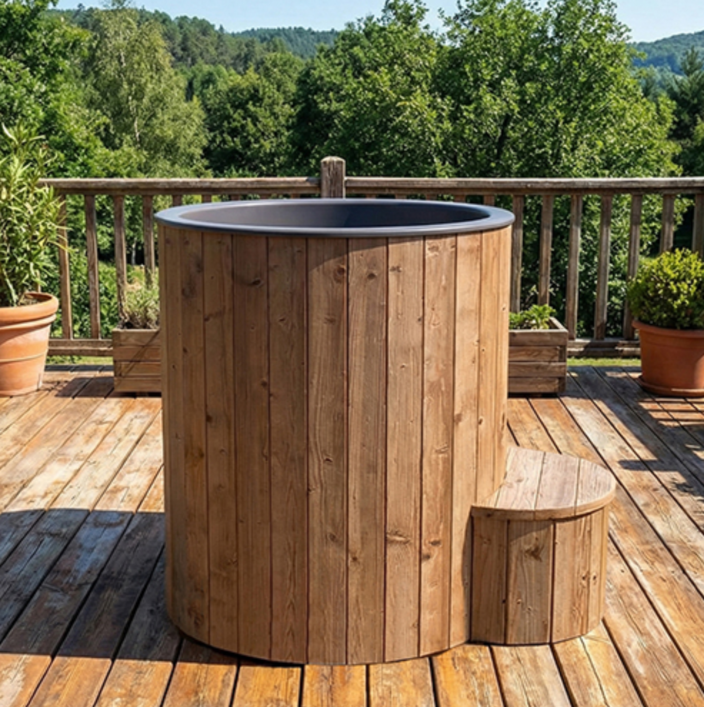 SaunaLife Model S1N Soak Series Home Cold/Hot Immersion Tub, Natural, 1-Person