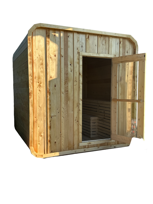 Large 8 person cedar sauna. The Erik